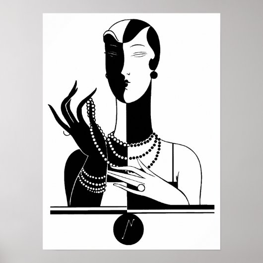 Art Deco Woman Poster (Voorkant)
