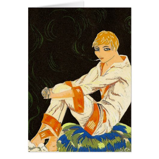  Art Deco Woman, Roken door S. Chompre (Voorkant)
