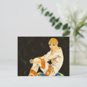  Art Deco Woman, Roken door S. Chompre Briefkaart (Staand voorkant)