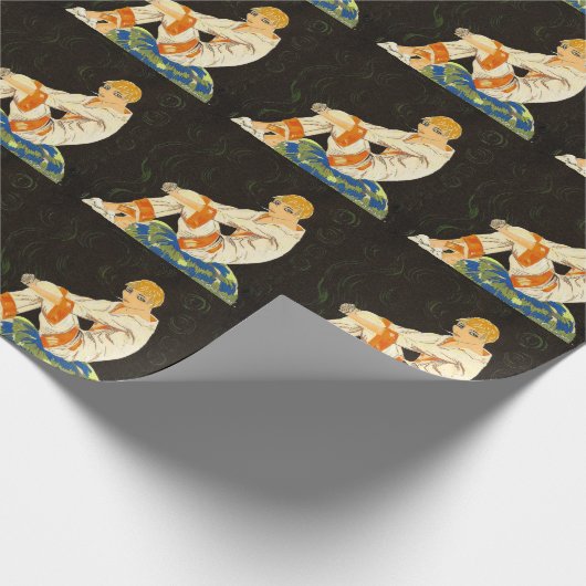  Art Deco Woman, Roken door S. Chompre Cadeaupapier (Hoek)