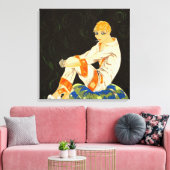 Art Deco Woman, Roken door S. Chompre Canvas Afdruk (Insitu (Woonkamer))