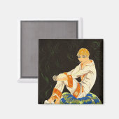  Art Deco Woman, Roken door S. Chompre Magneet (Voorkant / Achterkant)