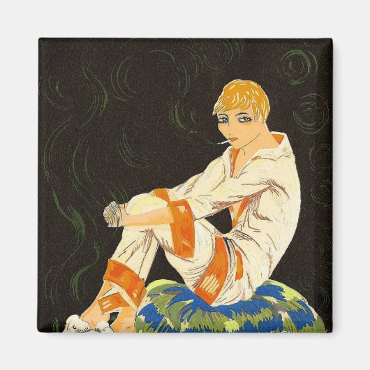  Art Deco Woman, Roken door S. Chompre Magneet (Voorkant)