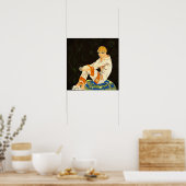  Art Deco Woman, Roken door S. Chompre Poster (Keuken)