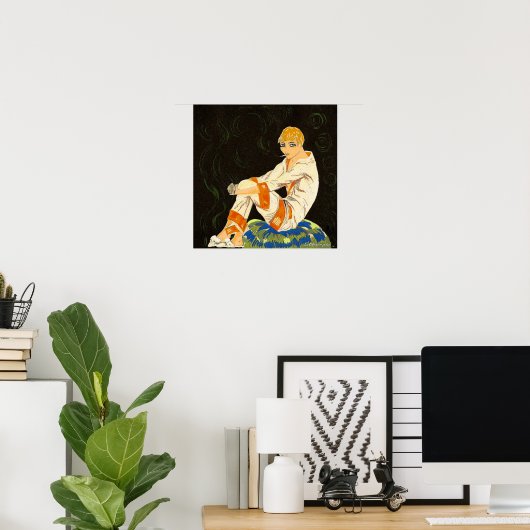  Art Deco Woman, Roken door S. Chompre Poster (Thuiskantoor)