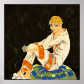  Art Deco Woman, Roken door S. Chompre Poster (Voorkant)