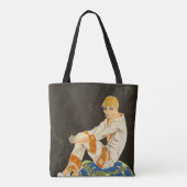 Art Deco Woman, Roken door S. Chompre Tote Bag (Achterkant)