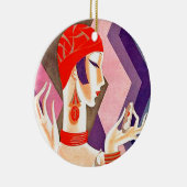 Art Deco Woman uit de jaren 1920 Keramisch Ornament (Rechts)