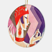 Art Deco Woman uit de jaren 1920 Keramisch Ornament (Links)