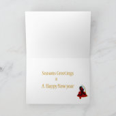 Art Deco Xmas Girl Feestdagen Kaart (Binnen)