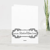 Art Deco Xmas, Pascaline in Blauwgroen, Goud en Ma Feestdagen Kaart (Achterkant)