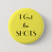 Art Deco Yellow Ik heb de SHOTS Vaccination Button (Voorkant)