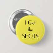 Art Deco Yellow Ik heb de SHOTS Vaccination Button (Voorkant /achterkant)