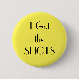 Art Deco Yellow Ik heb de SHOTS Vaccination Button