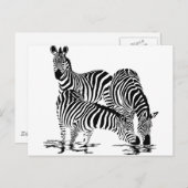 Art Deco-Zebra Briefkaart (Voorkant / Achterkant)