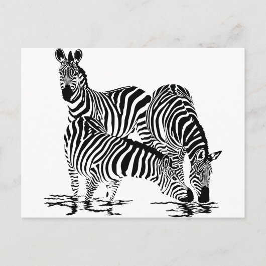 Art Deco-Zebra Briefkaart (Voorkant)