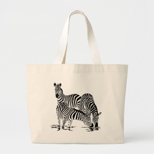 Art Deco-Zebra Grote Tote Bag (Voorkant)