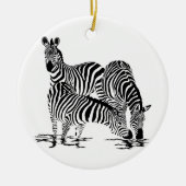 Art Deco-Zebra Keramisch Ornament (Voorkant)