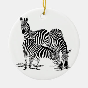 Art Deco-Zebra Keramisch Ornament