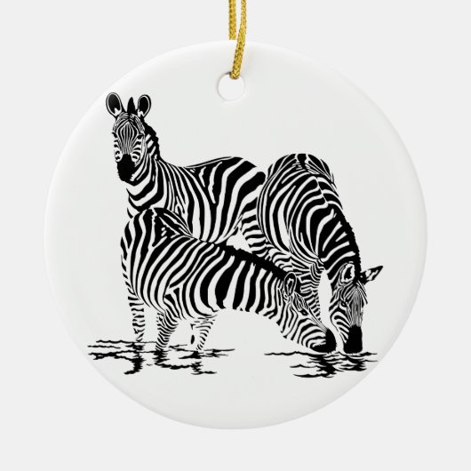 Art Deco-Zebra Keramisch Ornament (Voorkant)