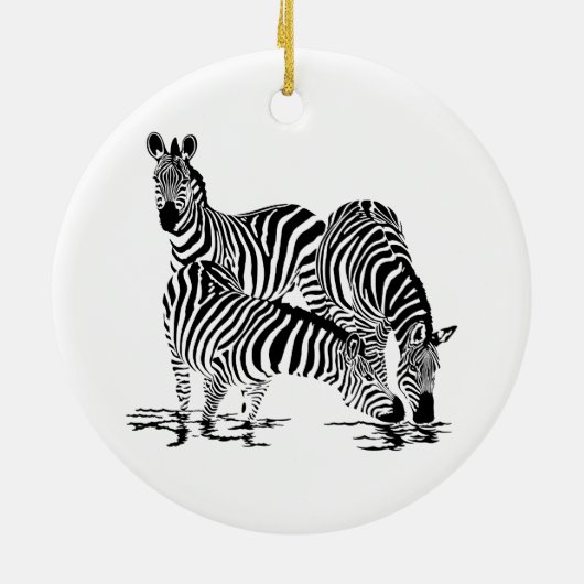 Art Deco-Zebra Keramisch Ornament (Achterkant)