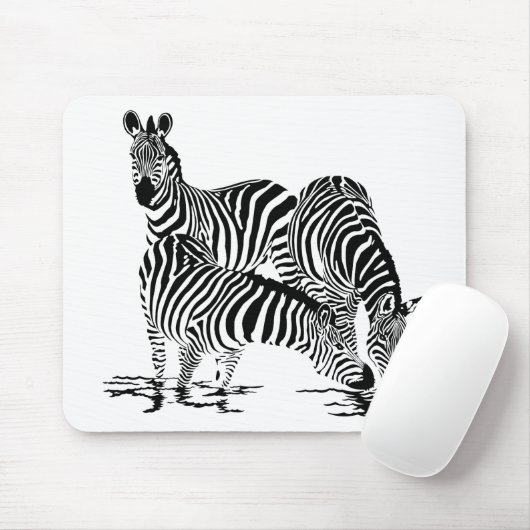 Art Deco-Zebra Muismat (Met muis)