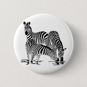 Art Deco-Zebra Ronde Button 5,7 Cm