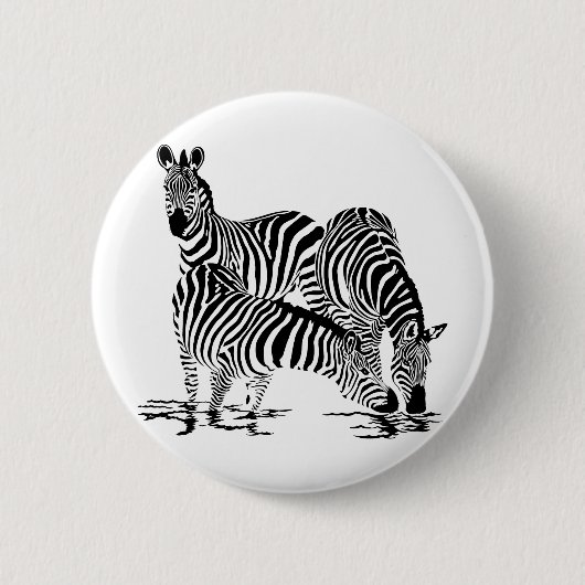 Art Deco-Zebra Ronde Button 5,7 Cm (Voorkant)