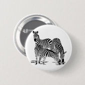 Art Deco-Zebra Ronde Button 5,7 Cm (Voorkant /achterkant)