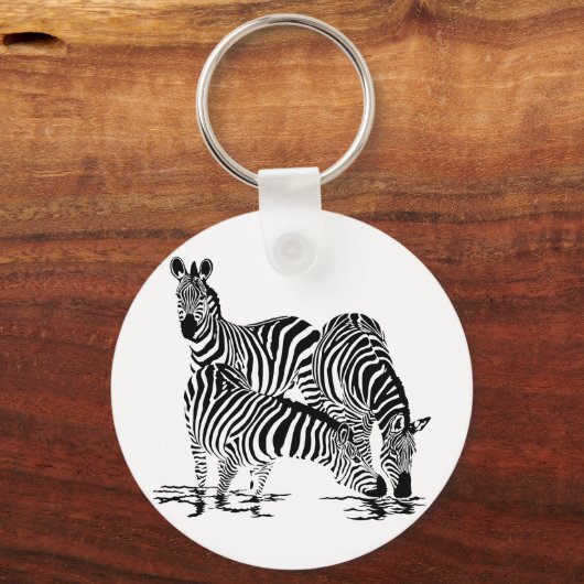 Art Deco-Zebra Sleutelhanger (Voorkant)