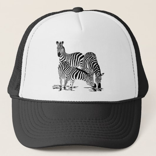 Art Deco-Zebra Trucker Pet (Voorkant)