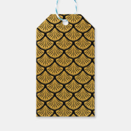 Art Deco Zeemeermin Schalen - Zwart & Goud Cadeaulabel