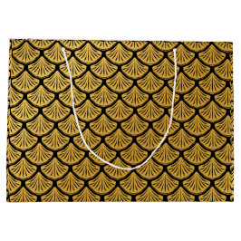 Art Deco Zeemeermin Schalen - Zwart & Goud Groot Cadeauzakje