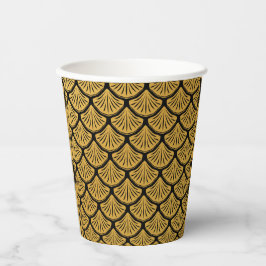 Art Deco Zeemeermin Schalen - Zwart & Goud Papieren Bekers