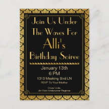 Art Deco Zeemeermin Schalen - Zwart & Goud