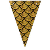 Art Deco Zeemeermin Schalen - Zwart & Goud Vlaggetjes (Derde vlag)