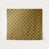 Art Deco Zeemeermin Schalen - Zwart & Goud Wandkleed (Voorkant (horizontaal))