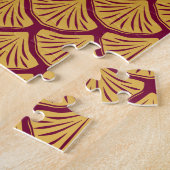 Art Deco Zeemeerminschalen - Magenta Legpuzzel (Zijkant)