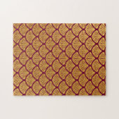 Art Deco Zeemeerminschalen - Magenta Legpuzzel (Horizontaal)
