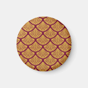 Art Deco Zeemeerminschalen - Magenta Magneet