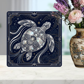 Art Deco Zeeschildpad Moeder-van-parel Stijl Tegel Tegeltje