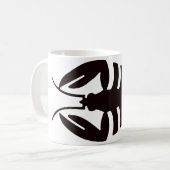  Art Deco Zeevruchten Kreeft in Zwart Koffiemok (Voorkant links)