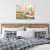 Art Deco Zeilboot Canvas Afdruk (Insitu (Slaapkamer))