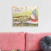 Art Deco Zeilboot Canvas Afdruk (Insitu (Woonkamer))