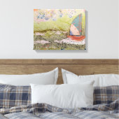 Art Deco Zeilboot Canvas Afdruk (Insitu (Slaapkamer))