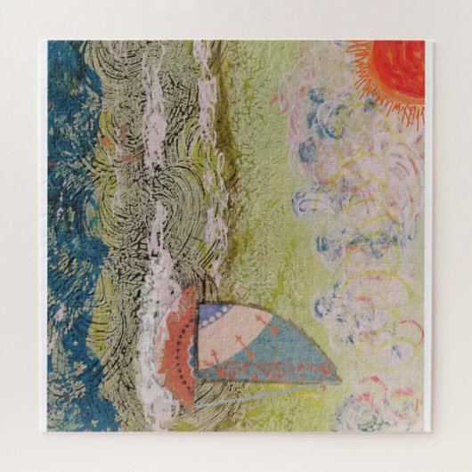 Art Deco Zeilboot Legpuzzel (Horizontaal)