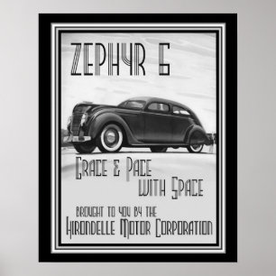art deco Zephyr 6 ad 16x20 Poster