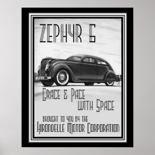  art deco Zephyr 6 ad 16x20 Poster (Voorkant)