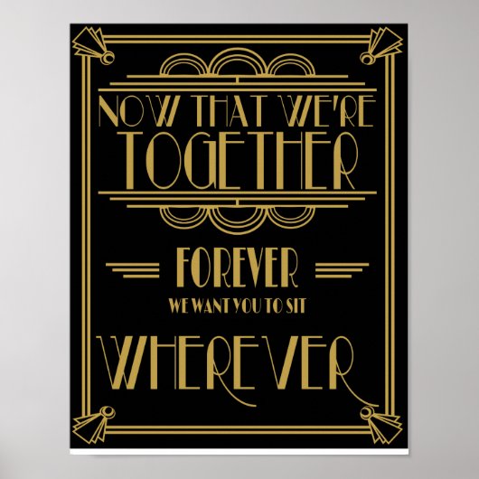 Art Deco-zetplan Zitten overal waar u kunt afdrukk Poster (Voorkant)