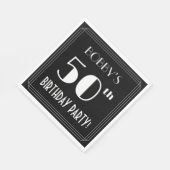 Art Deco zie 50e verjaardag met aangepaste naam Servet (Hoek)